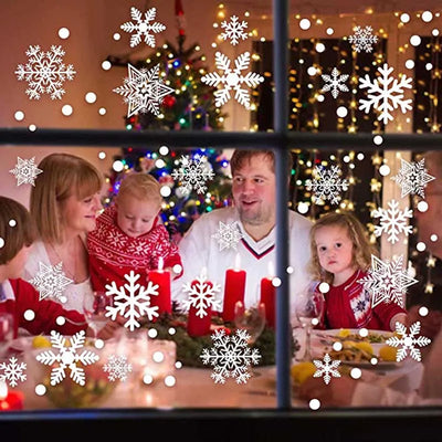 White Snowflake Christmas Window Wall Decals Stickers