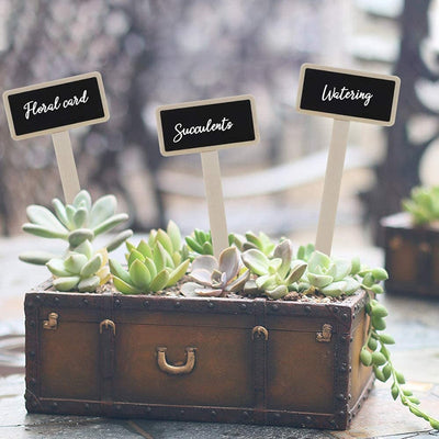 Mini Plant Labels Wooden Chalkboard Blackboard Markers For Flower Pot Seed Potted Herbs Vegetables