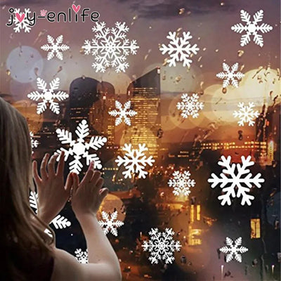 White Snowflake Christmas Window Wall Decals Stickers