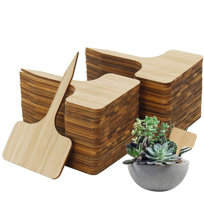 T-Type Bamboo Plant Labels Eco-Friendly Wooden Plant Sign Tags