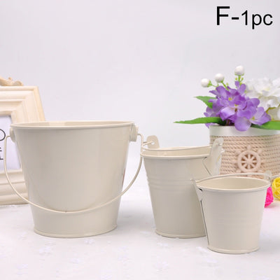 Iron Flower Bucket Pot Barrel Balcony Pots Planters Decorative Flower Pot