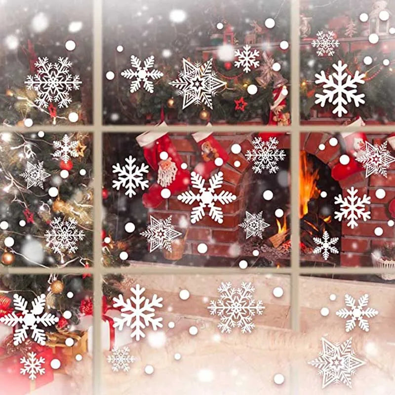 White Snowflake Christmas Window Wall Decals Stickers