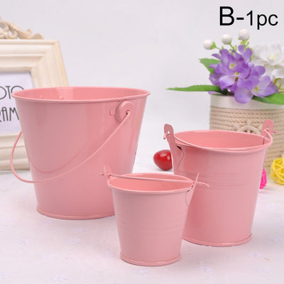 Iron Flower Bucket Pot Barrel Balcony Pots Planters Decorative Flower Pot