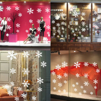 White Snowflake Christmas Window Wall Decals Stickers