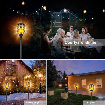 Solar Flame Torch Light Flickering Light Waterproof Garden Decoration Outdoor Lawn Path Yard Patio Floor Lamp