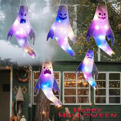 Halloween LED Light Hanging Ghost For Halloween Party Home Outdoor Indoor Decoration Large Glowing Spooky Lamp Horror Props 2024