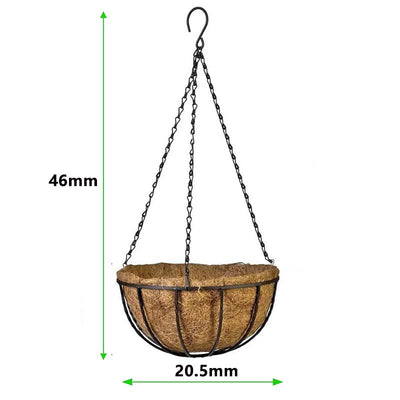 Metal Hanging Basket For Plants Flower Garden Pot Planters 8/10 Inch Round Wire Plant Holder