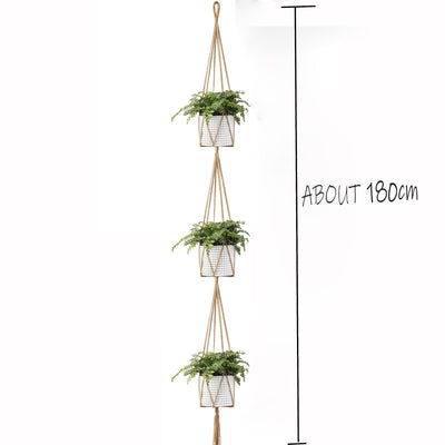 Linen macrame plant hanger Macrame pot hanger