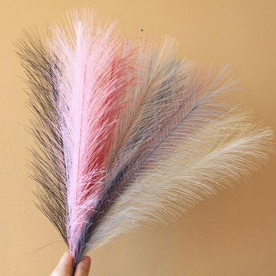 Fluffy Pampas Grass Artificial Flowers Decoration Bouquet Home Vase Decor Fake Plant Reed Flower