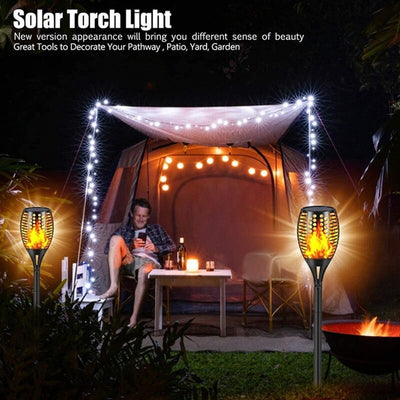 Solar Flame Torch Light Flickering Light Waterproof Garden Decoration Outdoor Lawn Path Yard Patio Floor Lamp