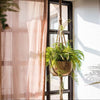 Linen macrame plant hanger Macrame pot hanger