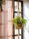 Linen macrame plant hanger Macrame pot hanger