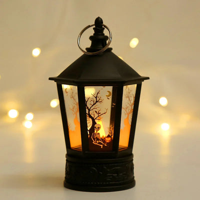 Halloween Decoration Electronic Candle Light Retro Pumpkin Witch Human Skeleton Night Light LED Lamp Halloween Decoration 2023