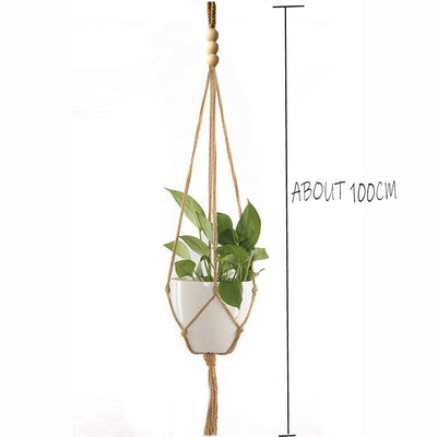 Linen macrame plant hanger Macrame pot hanger