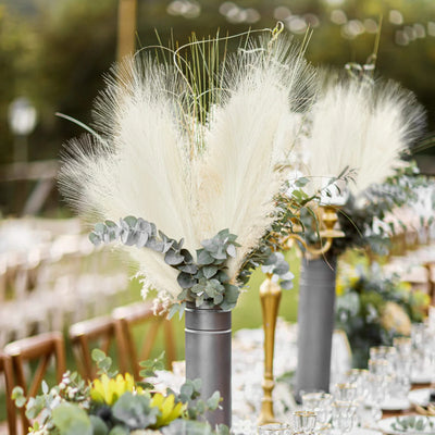 Fluffy Pampas Grass Artificial Flowers Decoration Bouquet Home Vase Decor Fake Plant Reed Flower