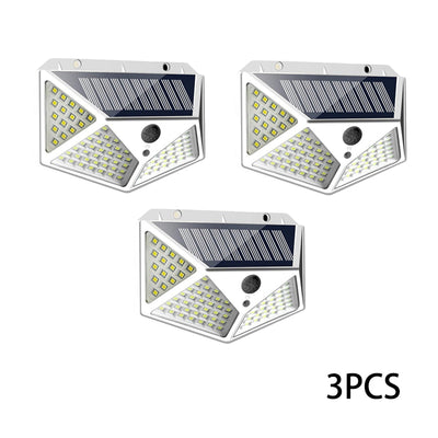 Solar Light Outdoor 100 LED Wall Lamp PIR Motion Sensor