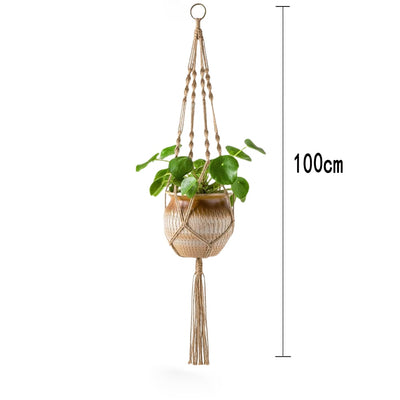 Linen macrame plant hanger Macrame pot hanger