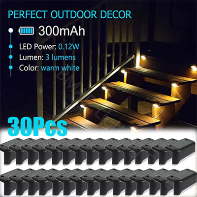 LED Solar Step Lamp Path Stair Light Fence Light