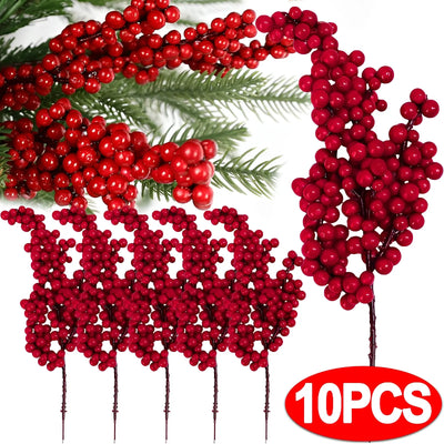 Artificial Red Berry Flowers Christmas Decoration