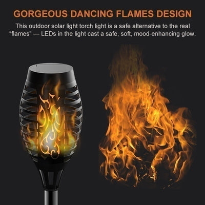 Solar Flame Torch Light Flickering Light Waterproof Garden Decoration Outdoor Lawn Path Yard Patio Floor Lamp