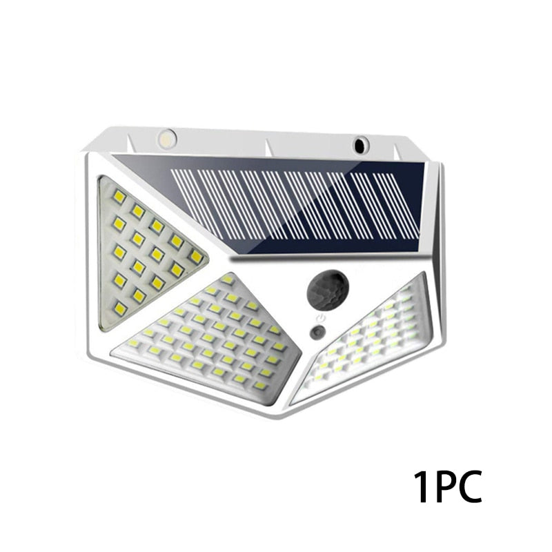 Solar Light Outdoor 100 LED Wall Lamp PIR Motion Sensor