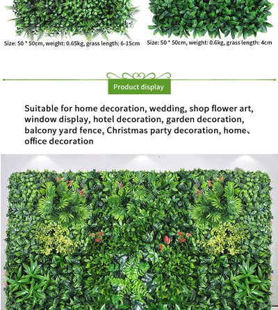 Artificial Plant Wallboard Plastic Outdoor Wall Lawn Wedding Background Garden Hotel Wall Decoration