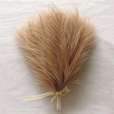 Fluffy Pampas Grass Artificial Flowers Decoration Bouquet Home Vase Decor Fake Plant Reed Flower