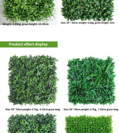 Artificial Plant Wallboard Plastic Outdoor Wall Lawn Wedding Background Garden Hotel Wall Decoration