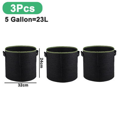 1-10 Gallon Grow Bags Felt Plant Grow Pot Potato Tomato Planting Bag Garden Vegetables Plant Bags Fabric Flower Pots