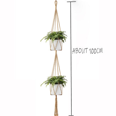 Linen macrame plant hanger Macrame pot hanger