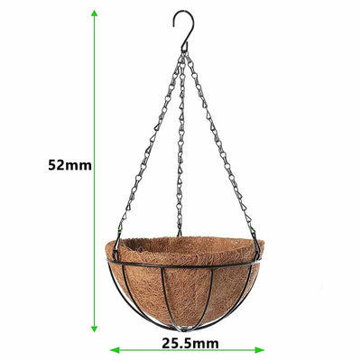 Metal Hanging Basket For Plants Flower Garden Pot Planters 8/10 Inch Round Wire Plant Holder