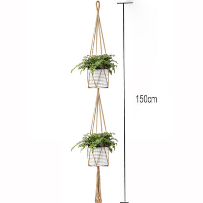 Linen macrame plant hanger Macrame pot hanger