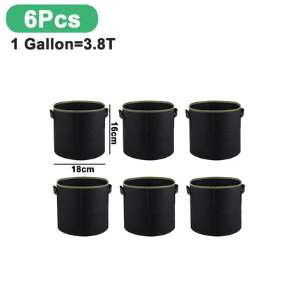 1-10 Gallon Grow Bags Felt Plant Grow Pot Potato Tomato Planting Bag Garden Vegetables Plant Bags Fabric Flower Pots