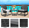 3 PCS Rattan Garden Furniture Set Outdoor Rattan Wicker Bistro Set with Coffee Table for Indoor Outdoor Patio Garden