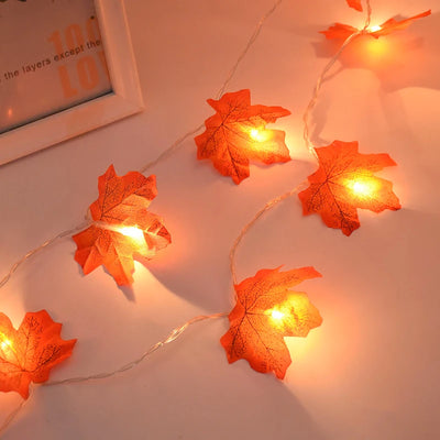 3M 20LED Artificial Maple Leaves LED String Light Fairy Garland Halloween Party Christmas Decoration for Home Thanksgiving Gift