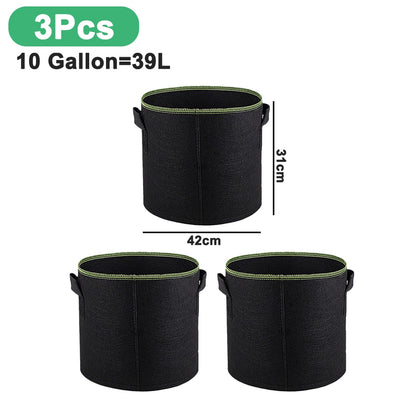 1-10 Gallon Grow Bags Felt Plant Grow Pot Potato Tomato Planting Bag Garden Vegetables Plant Bags Fabric Flower Pots