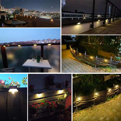 LED Solar Step Lamp Path Stair Light Fence Light