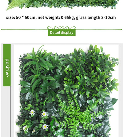 Artificial Plant Wallboard Plastic Outdoor Wall Lawn Wedding Background Garden Hotel Wall Decoration