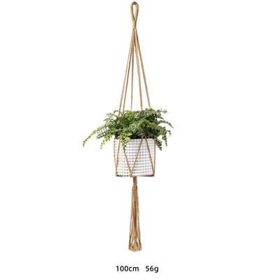 Linen macrame plant hanger Macrame pot hanger