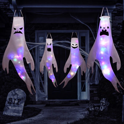 Halloween LED Light Hanging Ghost For Halloween Party Home Outdoor Indoor Decoration Large Glowing Spooky Lamp Horror Props 2024