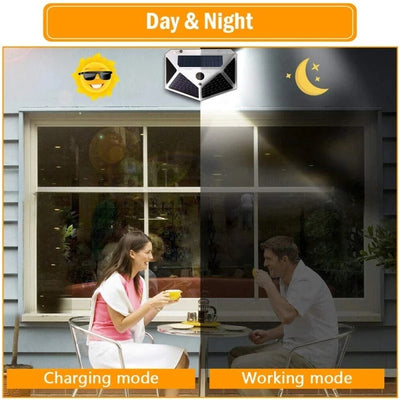 Solar Light Outdoor 100 LED Wall Lamp PIR Motion Sensor