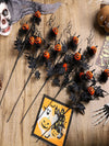 Halloween Decorations, 18.5Inch Artificial Pumpkin Maple Leaf Floral Stems Decoration black scary pumpkin bouquet