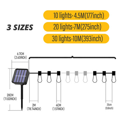 LED Solar String Lights IP65 Waterproof Outdoor Fairy Lamp