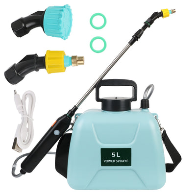 Electric Water Sprayer 5L Garden Plant Mister USB Rechargeable Irrigation Tool Watering Can With Spray Gun