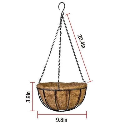 Metal Hanging Basket For Plants Flower Garden Pot Planters 8/10 Inch Round Wire Plant Holder