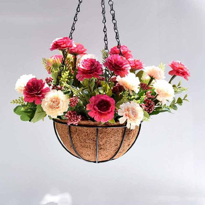 Metal Hanging Basket For Plants Flower Garden Pot Planters 8/10 Inch Round Wire Plant Holder