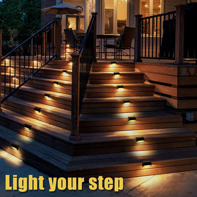 LED Solar Step Lamp Path Stair Light Fence Light