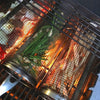 Round Rotisserie Basket BBQ Stainless Steel Smoked Mesh Cage BBQ