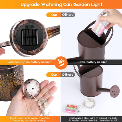 Solar Watering Can Light Hanging Lamp Waterproof Outdoor