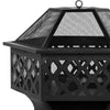 Portable Outdoor Fire pit Round Lattice Fireplace